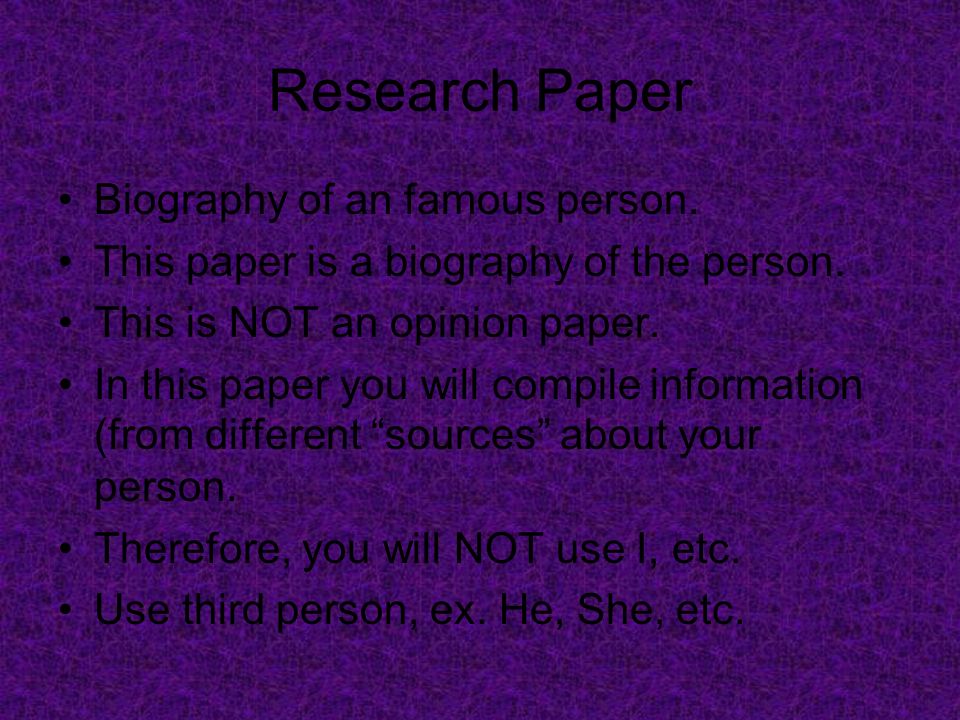First person research paper